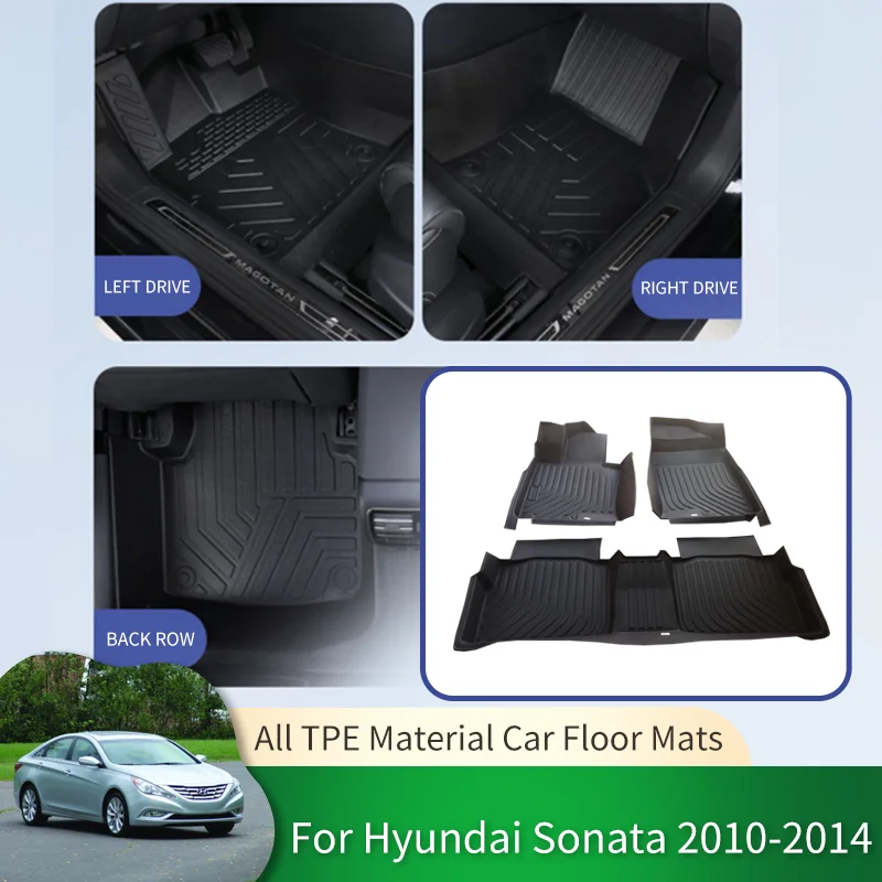 Full Surround Car Waterproof Non-slip Floor Mats Protective Liner Foot Pads Carpet for Hyundai Sonata i45 YF 2010~2014 2012 2013