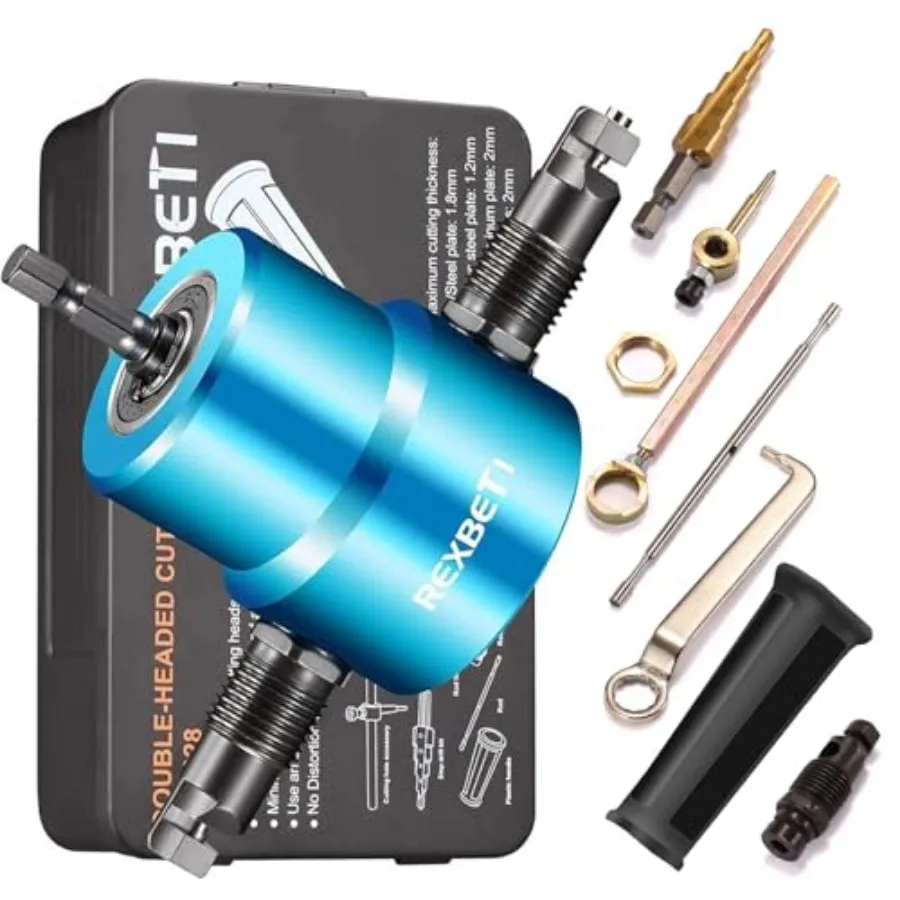 

Double Head Sheet Nibbler Metal Cutter Quality Nibbler Drill Attachment for Straight Curve and Circle Cutting Maximum 14 Gauge
