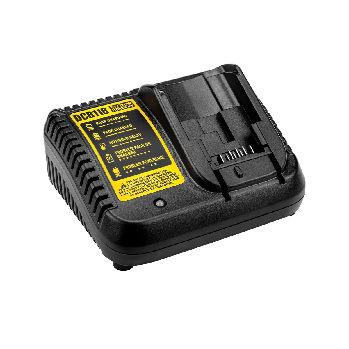 Imagem -02 - Carregador de Bateria para Dewalt 12v 14.4v 18v 20v Dcb200 Dcb201 Dcb203 Dcb205 Dcb206 Dcb140 Dcb121 us Plug