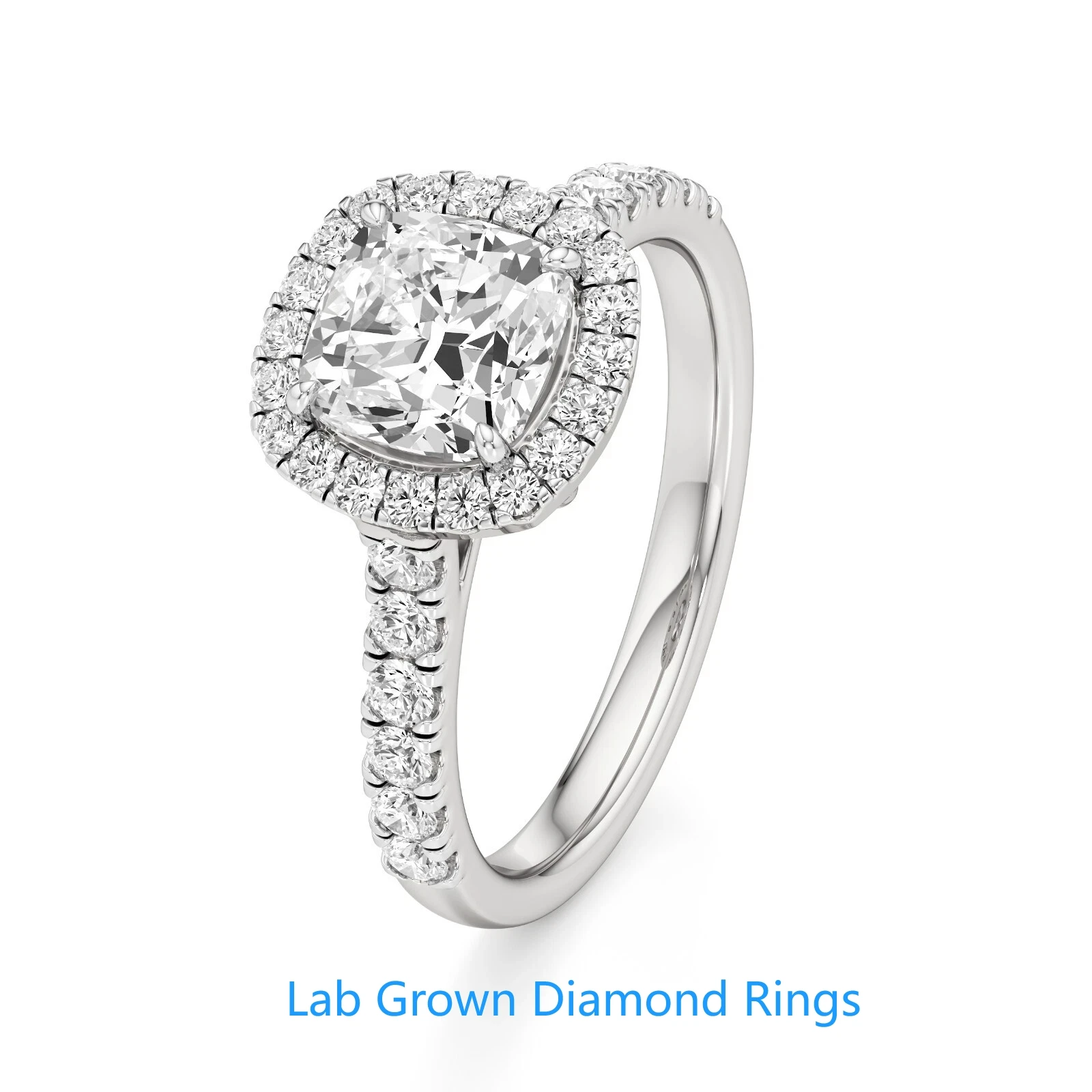 

2Ct DEF VS-VVS Lab Grown CVD HPHT Square Cushion Cut IGI Certified Diamond Ring Platinum 950 High Quality Diamond Ring For Lady