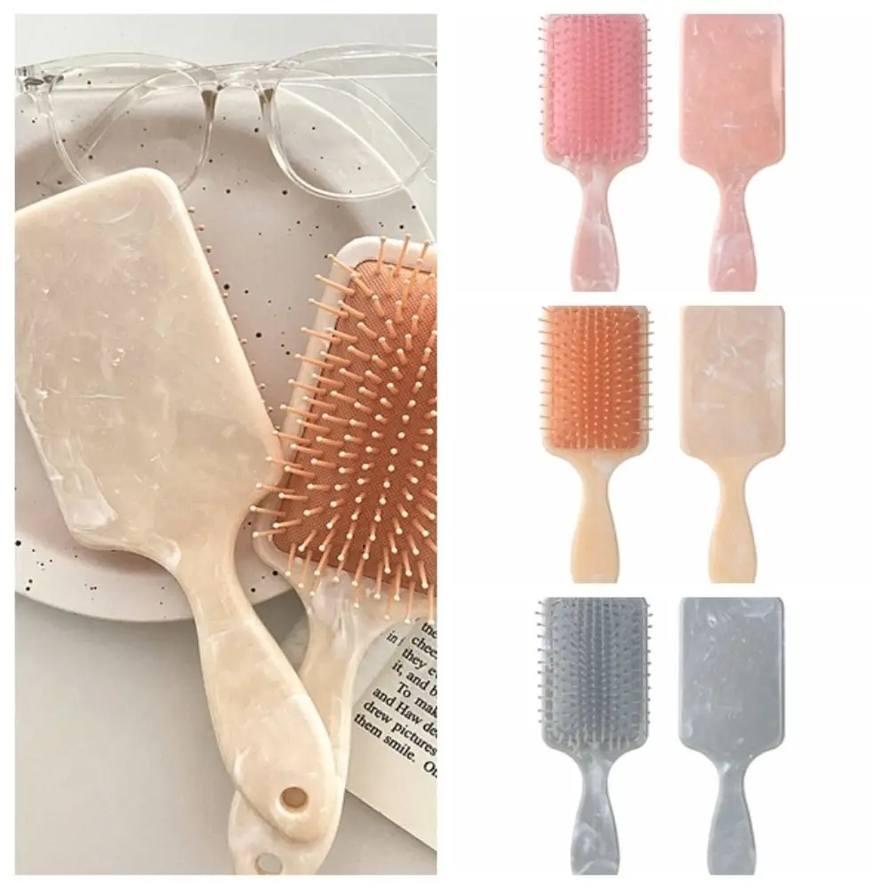 Anti Static Air Cushion Comb Marble Print Durable Air Bag Hair Comb Square Eco-Friendly Hair Brush With Durable Abs Handle