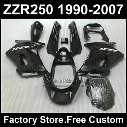 Custom ABS factory fairings set for Kawasaki Ninja ZZR-250 ZZR250 1990 1992 2007 ZZR 250 90-07 all black motorcycle fairing