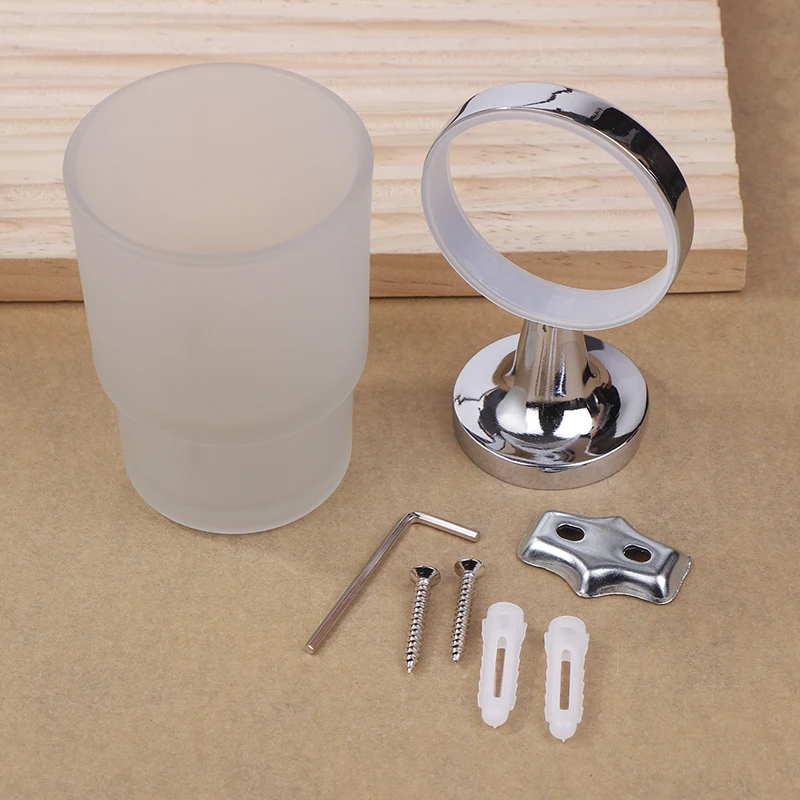 الحمام الحديثة الحائط حامل فرشاة الأسنان كوب زجاجي بهلوان الإطار الحمام التخزين المنظم فرشاة أسنان كأس أدوات الحمام #3