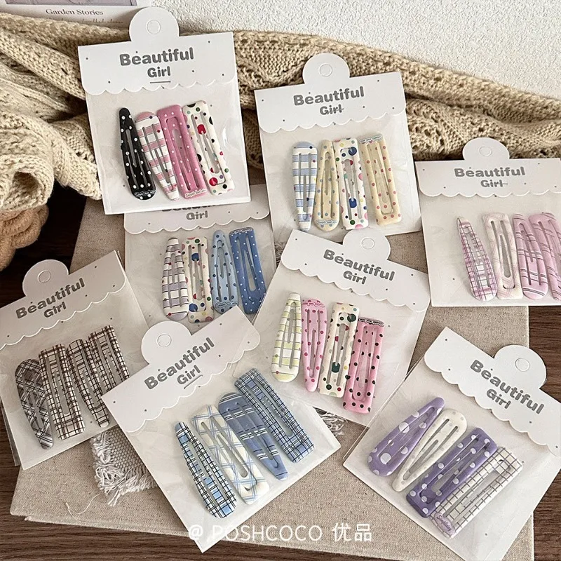 4er-Pack Candy Cream Color Kinder Wassertropfen Quadratische Haarspangen Baby Pony Clips Haarnadeln Mädchen Haarschmuck Clips