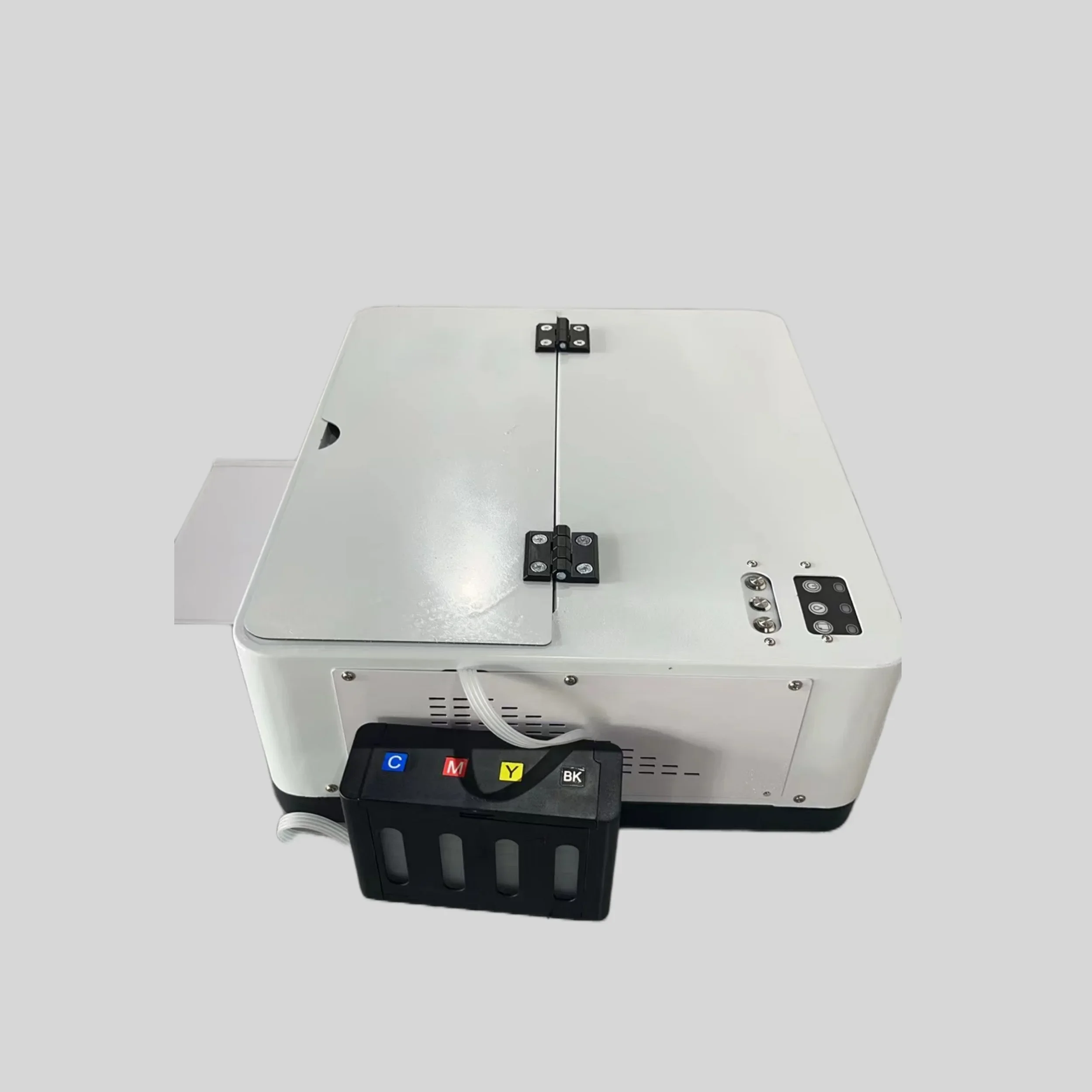 

Newly invented adhesive digital inkjet color A4 roll to roll machine label printer with open storage shelf