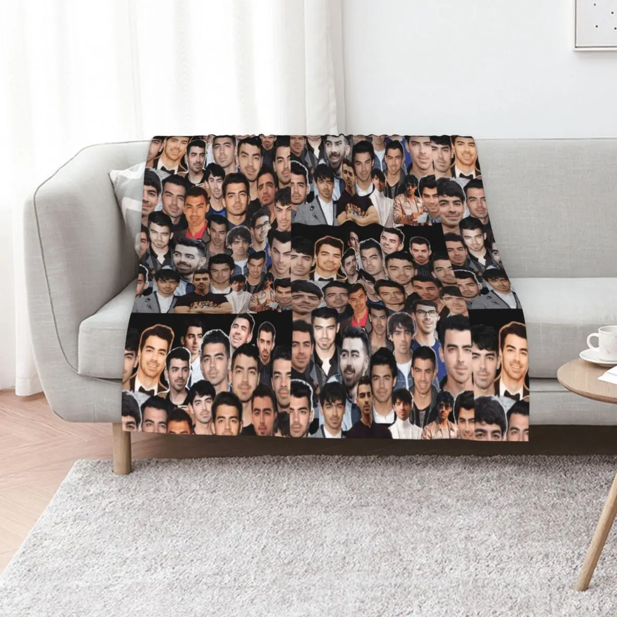 

Joe Jonas Collage Throw Blanket Hairy Comforter Flannel Soft Big Blankets