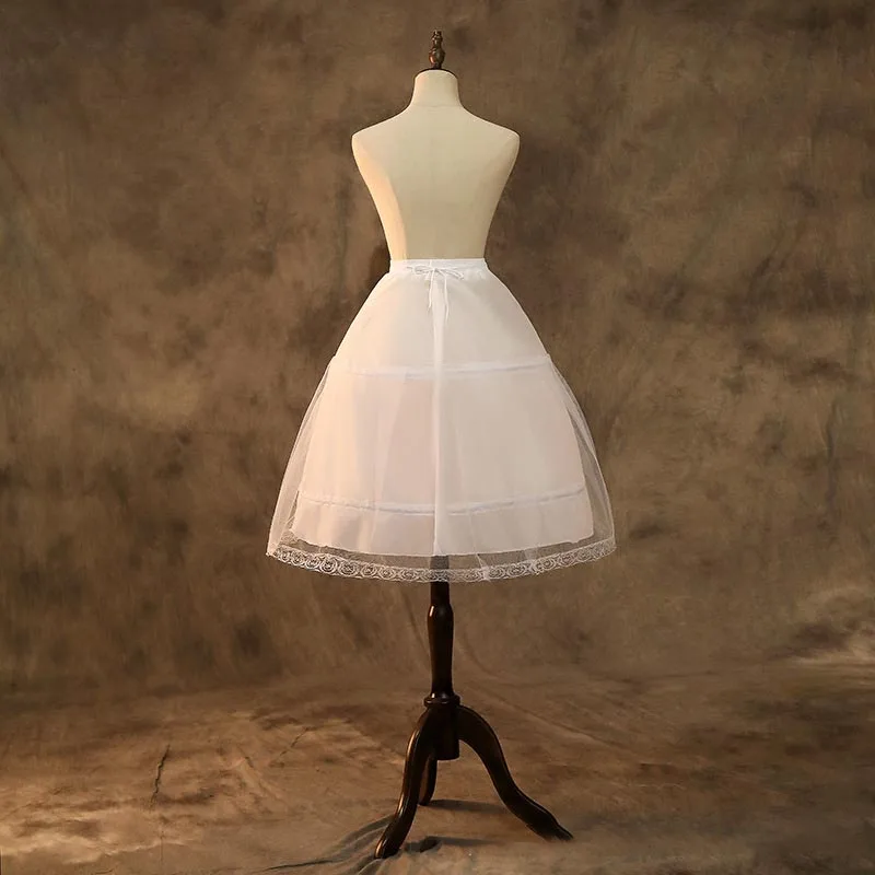 New Arrival Underskirt for Wedding Gown White Black Petticoat Girl A-Line Tutu Petticoat Hoop Lace Edge