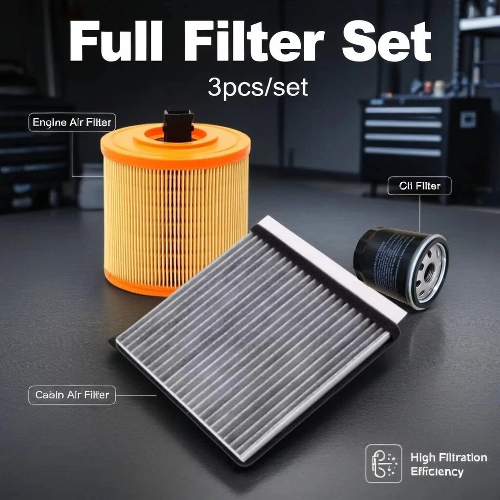 3pcs Filter Set For SAIC MG ZS 1.3T 2020 2021 2022 2023 ROEWE RX3 18T 2017 A/C Cabin Engine Air Oil Filter Accessories 10397591