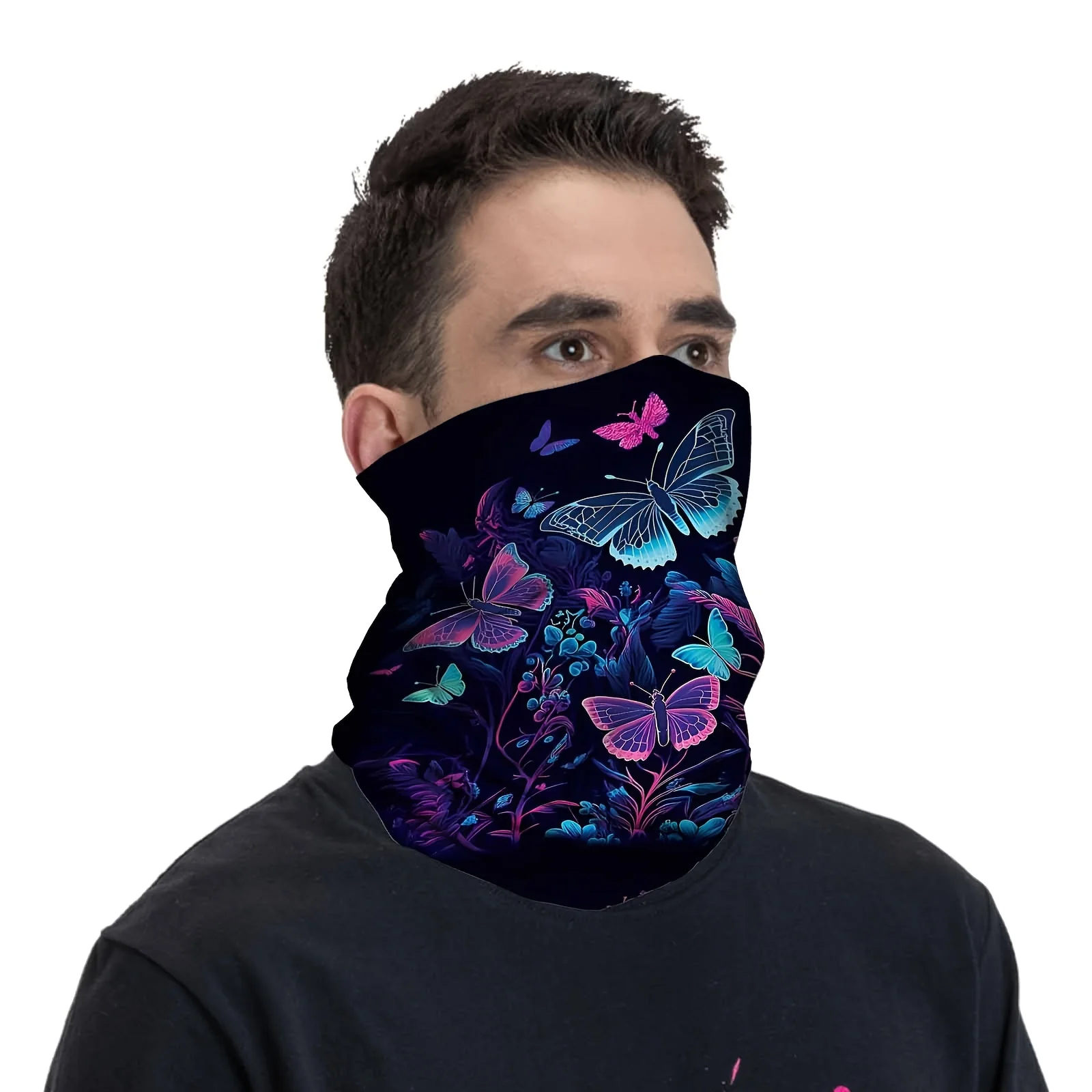 Exquisite butterfly flower design sports face mask casual and fashionable for street outdoor and cycling use
