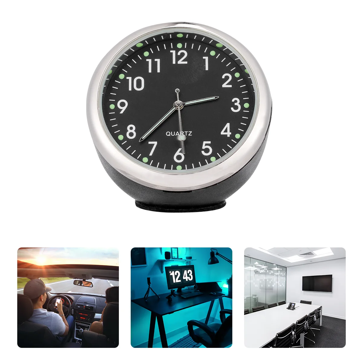 Clock Auto Accessory Modified Car Decoration Clocks Sticky Quartz Dashboard