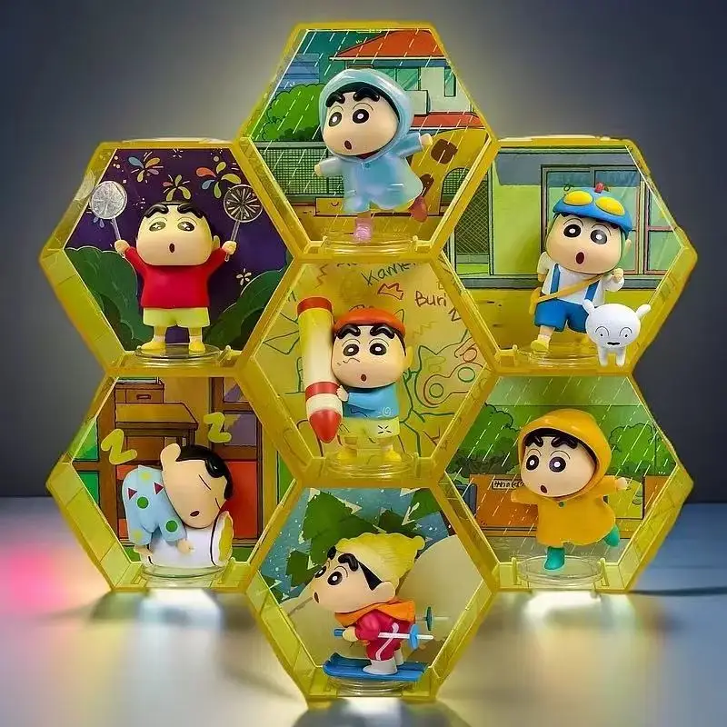 6PCS 2025 New Genuine Crayon Shin Chan Fun 666 Series Ornament Creative Handmade Doll TOYS Gift