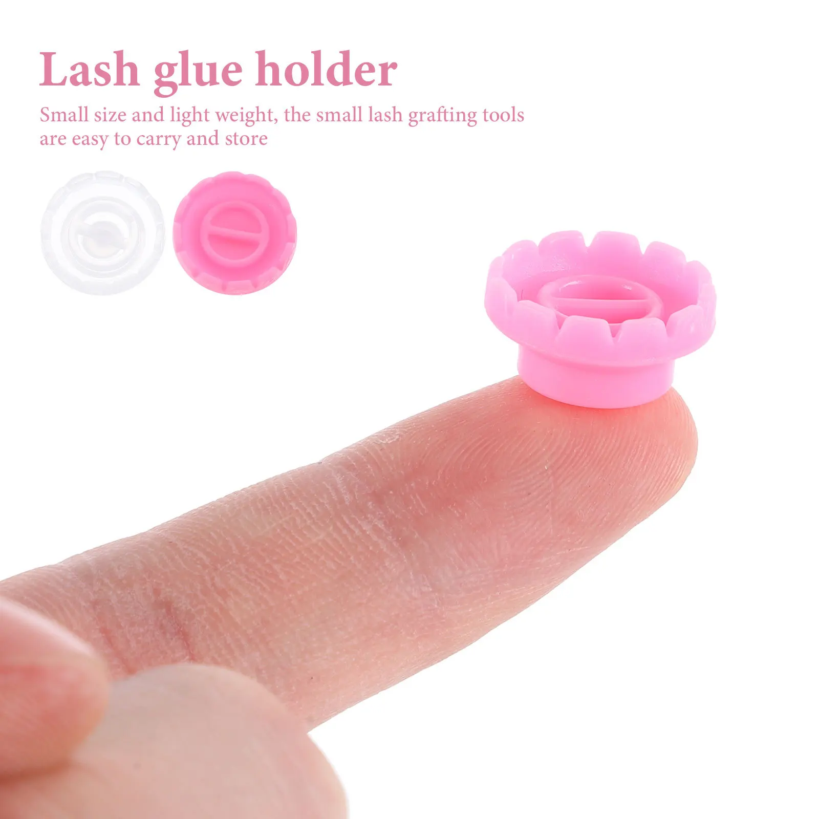 

200Pcs Eyelash Grafting Cup Flowering Ring Design Lash Extension Holder Tool for Makeup Artists Time Saving Firm Hold Portable