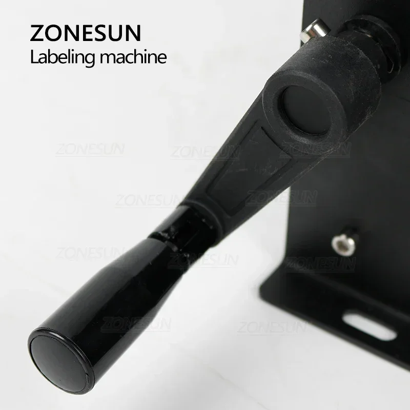 ZONESUN Label Applicator Big Stickers Manual Plastic Round Bottle Tin Can Tube Labeling Machine Packaging Machine ZS-50W