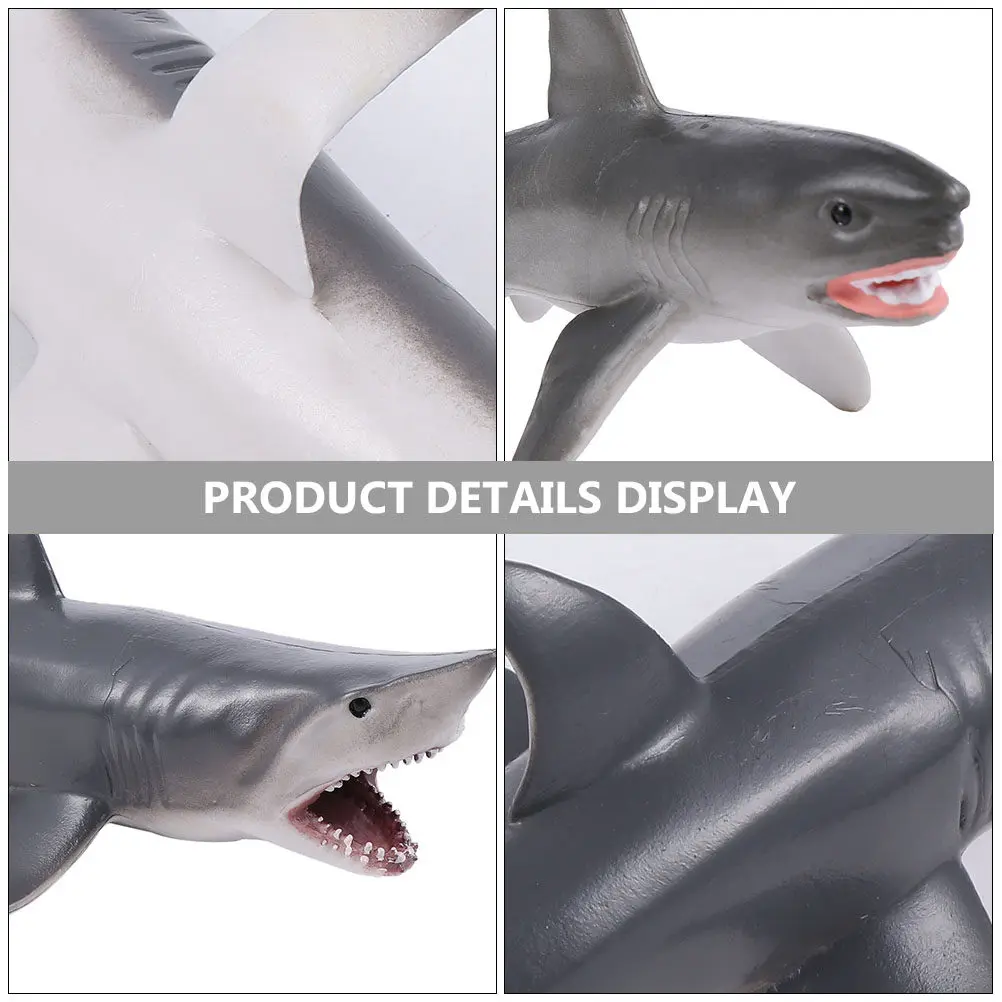 2Pcs Simulation Shark Animals Realistic Marine Life Teaching Educational Plastic Marine Creature Prop for Kids Photography