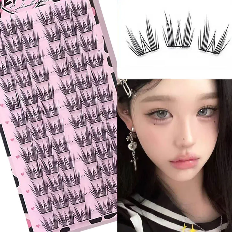 12줄 팩 피콕 엘프 대용량 두꺼운 데빌 인조 속눈썹 내추럴 시뮬레이션 두꺼운 초보자용 싱글 클러스터 바비 만화