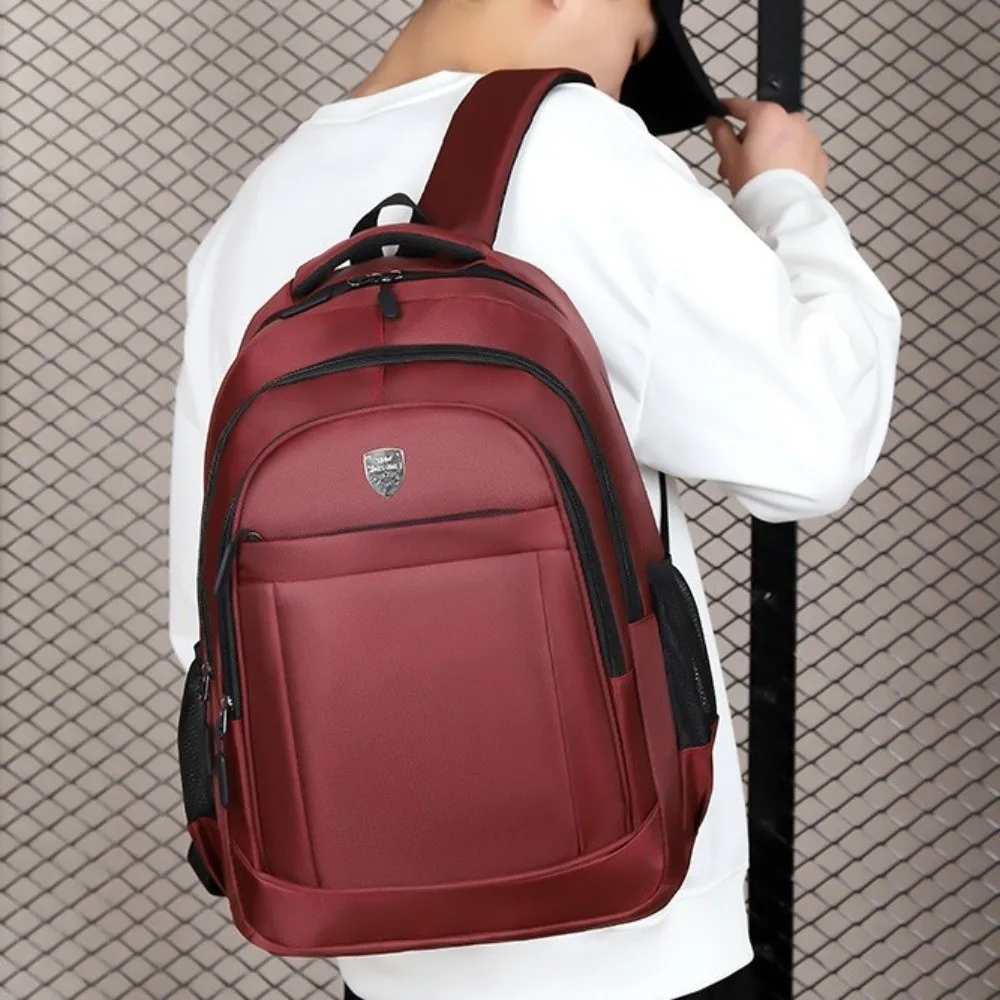 Mochilas grandes à prova d'água, cor sólida, grande capacidade, bolsa escolar para estudantes, resistente ao desgaste, mochila de viagem para homens e mulheres