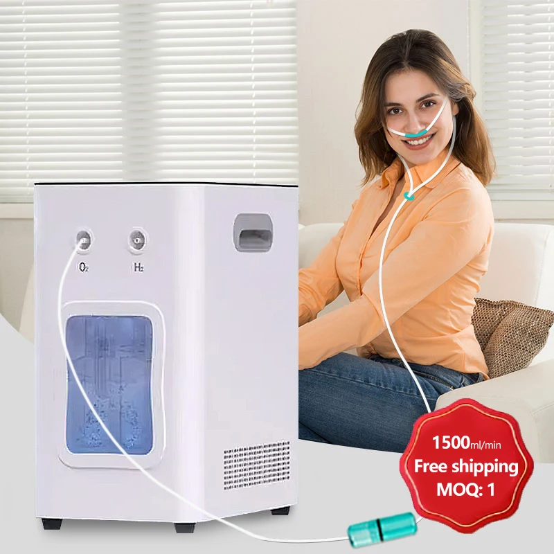 

1500ML Molecular Hydrogen Inhalation Machine Generator 99.996% Pure H2 PEM Electrolyzer Hydrogen Gas Inhaler for Lung Health