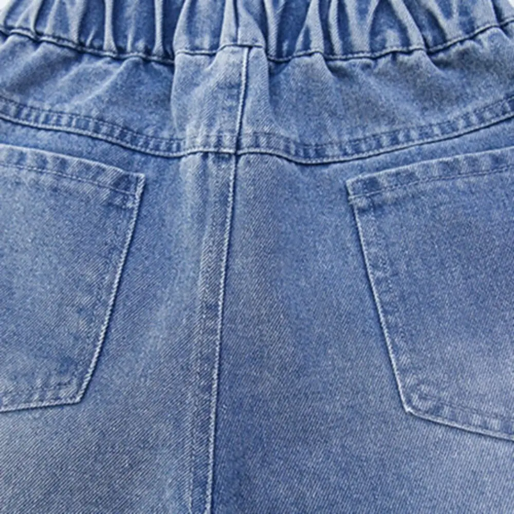 

Embroidered Stars Teens Girl Jeans Loose Wide Leg Children Y2K Jeans Cowboy Pants High Waist Girls Denim Trousers Girls Gift