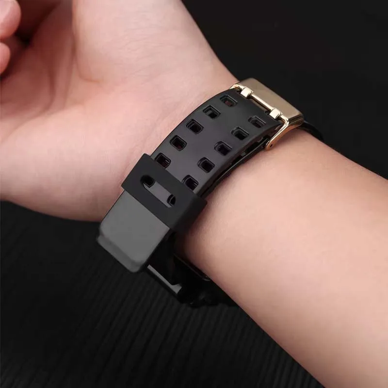 Watch accessories Men's and women's resin ring 16mm20mm22mm24mm Compatible for Casio silicone rubber ring movable loop buckle
