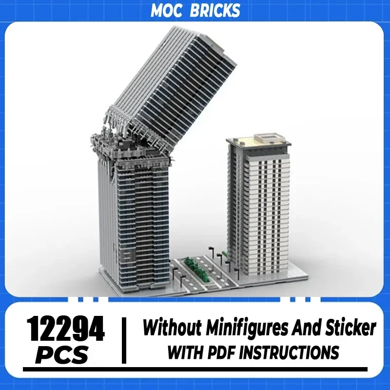 Street View Moc Building Blocks UCS Skyscraper Collapse Model Technical Bricks DIY Assembly Construction Toys For  Gifts