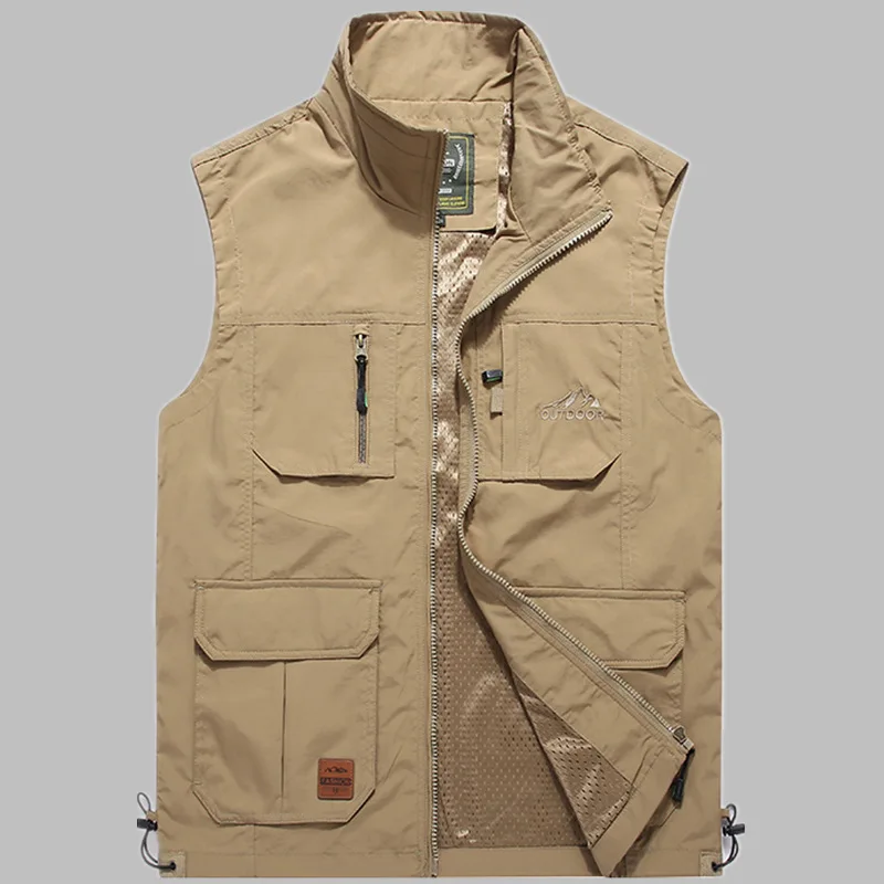 Men's Elderly Spring/Autumn Multi-Pocket Quick-Dry Waterproof Scratch-Resistant Multifunctional Outdoor Casual Fishing Vest