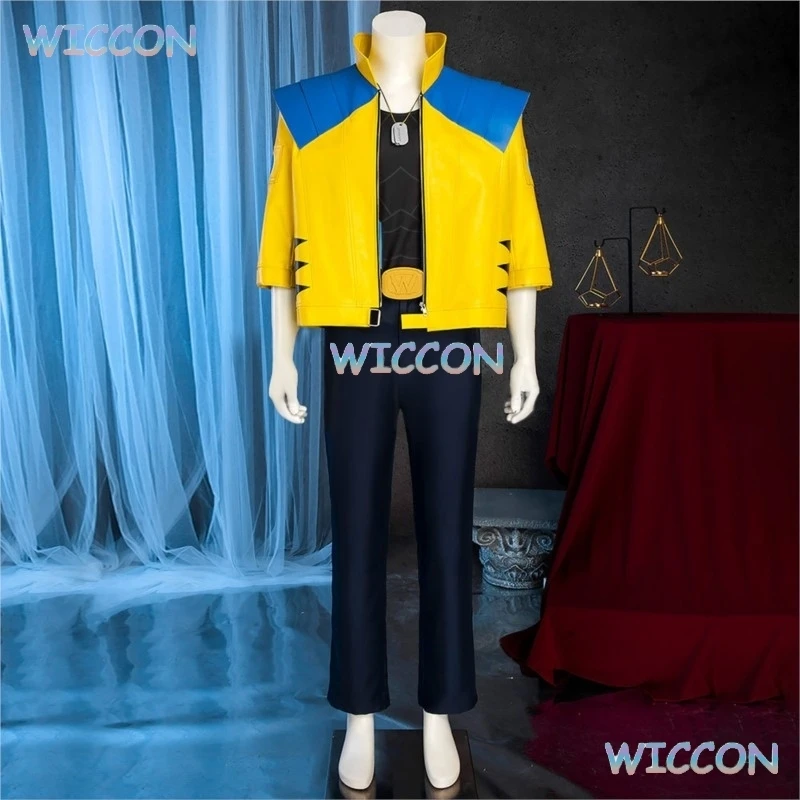 

Logan Cosplay Yellow Loose Coat Jacket Pants Full Set Game Mv Rivals Cosplay Men Male Adult Halloween Carnival Party Suit