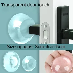 Protector de pared para perilla de puerta, Tope de puerta de goma suave, redondo, transparente, 6 piezas, autoadhesivo