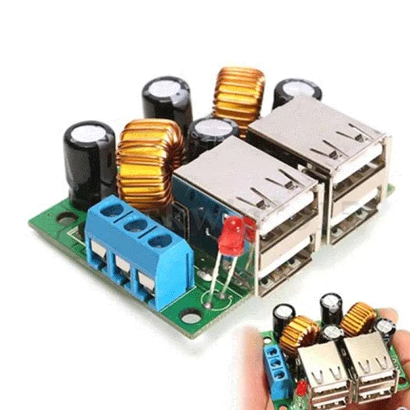 36/24/12/9V a 5V 3A step-down 4USB super USB interfaccia ricarica auto solare