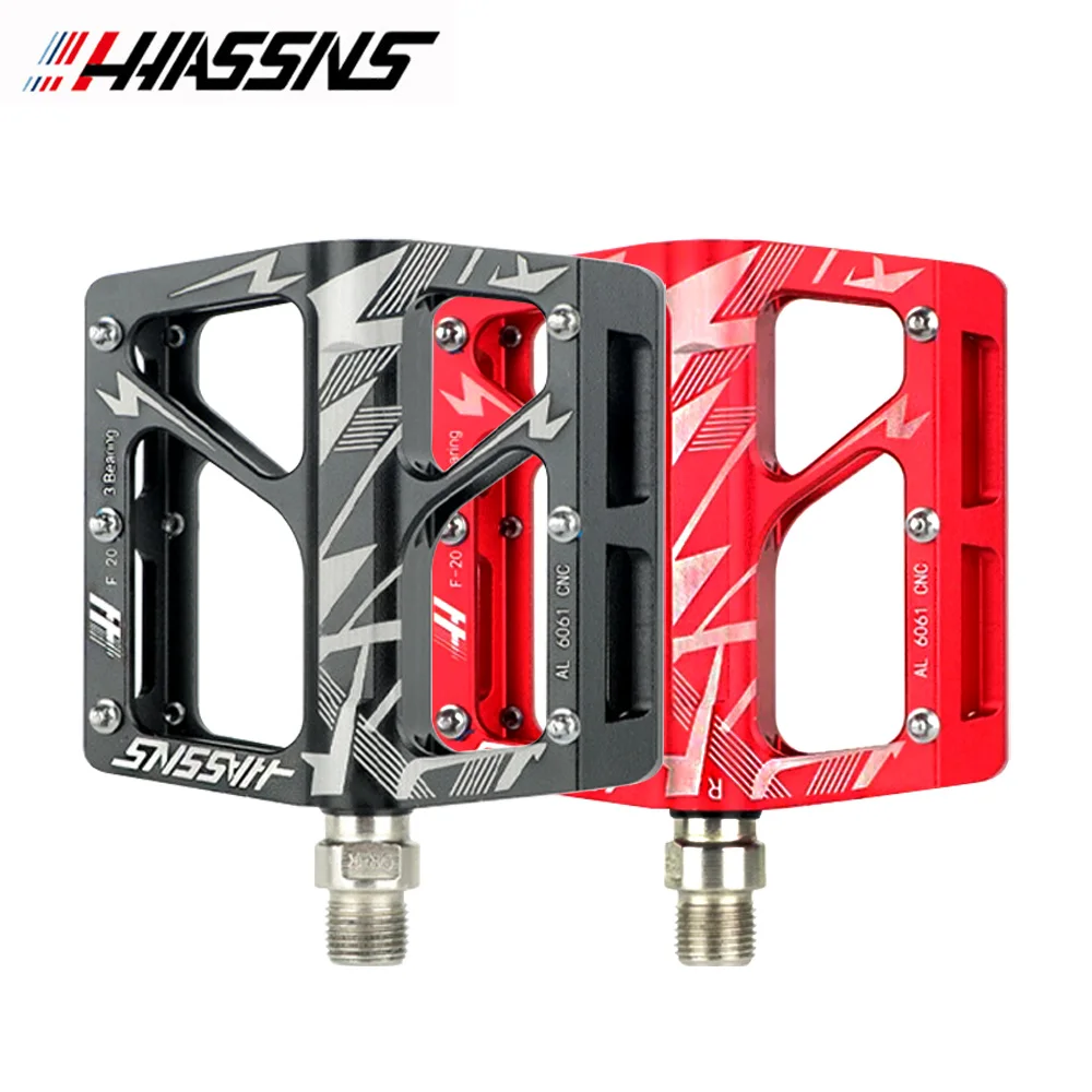 HASSNS High Strength Bicycle Pedal 3 Bearing Aluminum Alloy Body Mountain Bike Pedal M14 Thread Mtb Bike Pedal