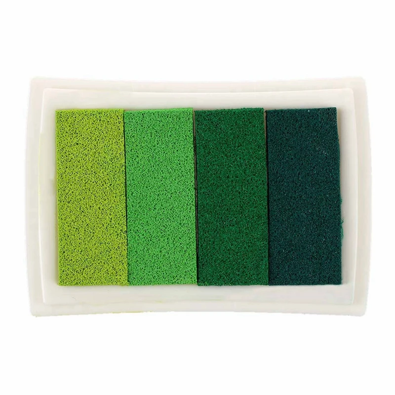 4X Inkpad Craft Multi Gradient Green 4 X Colors Ink Stamp Pad Oil Based