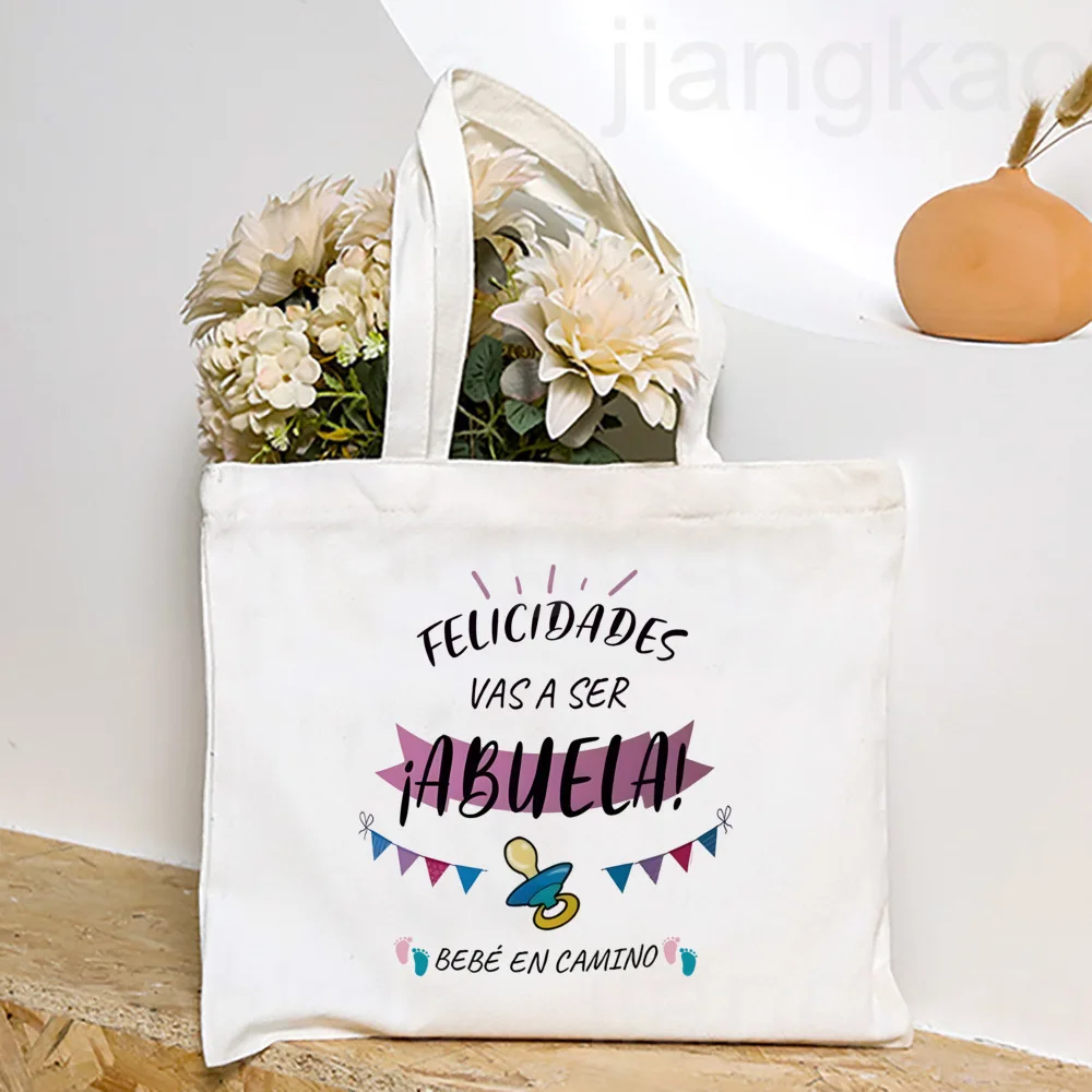 You Will Become An Aunt/Grandma Baby on The Road Print Tote Bag Pregnancy Announcement Shoulder Bags Baby Reveal for Family Gift