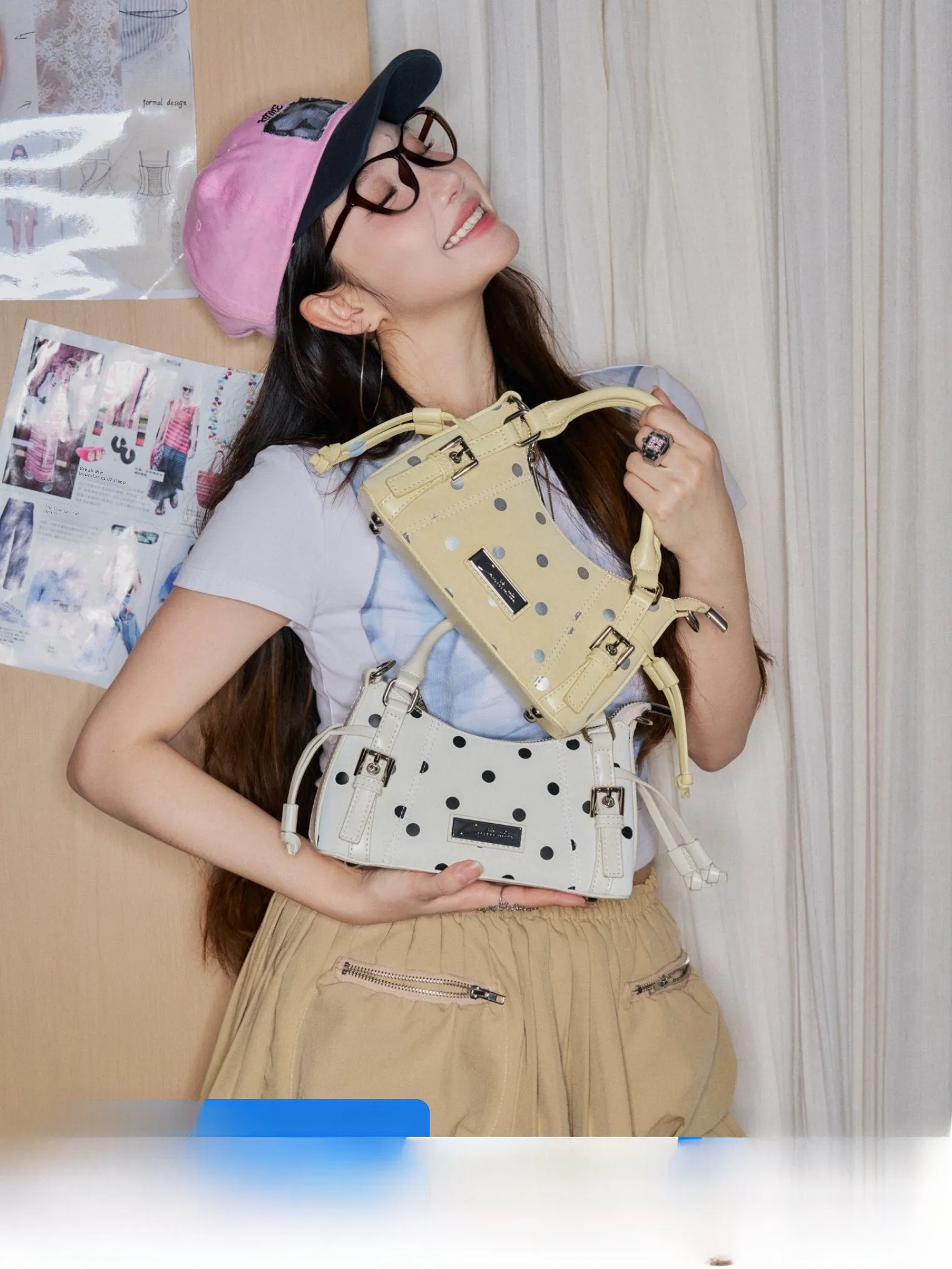 Cultivator Original Sweet Cool Color Block Polka Dot Handbag Women's Summer 2026 New Fashion Shoulder Crossbody Bag