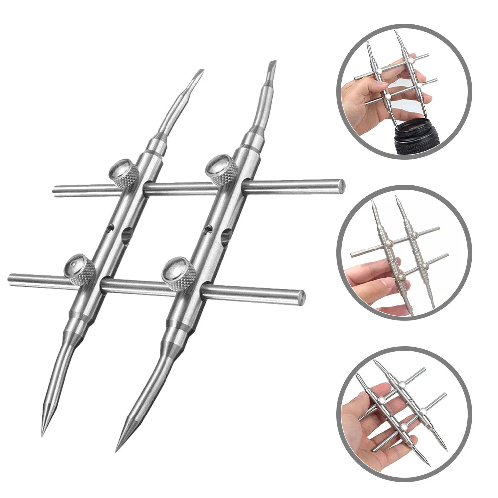 

Stainless Steel Cross Wrench Ergonomic Lens Removal Tool For Camera Microscope Telescope Repair Metal Lens Spanner