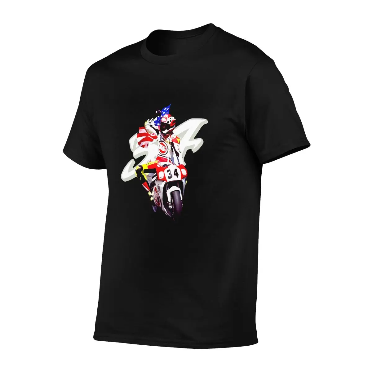 Kevin Schwantz The Wheelie King Of The Mountain Signature T-shirt Tee Shirt Soft High Quality