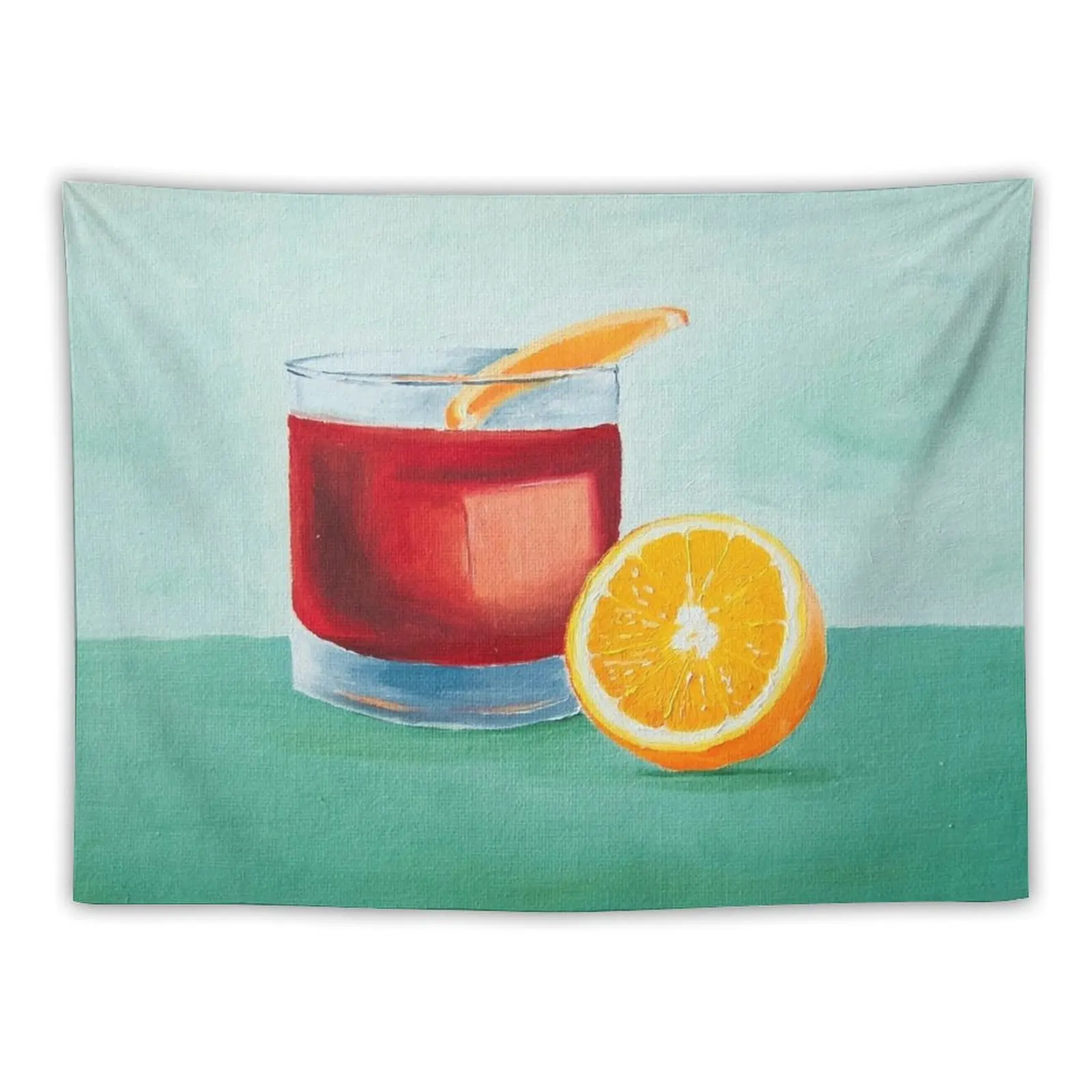 

Negroni Cocktail Painting Tapestry Bedroom Decor Aesthetic Aesthetics For Room Mushroom Tapestry