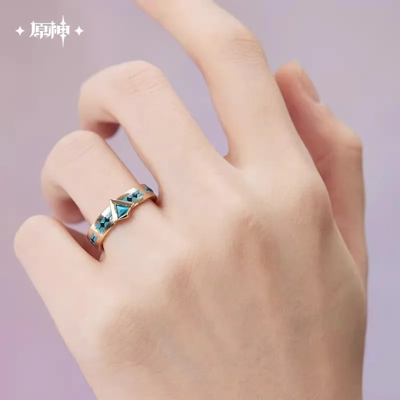 

Оригинальное кольцо miHoYo Game Citlali Ring Genshin Impact, тематическое бирюзовое кольцо Citlali, реквизит для костюма, символ любви, подарок на Рождество, для косплея