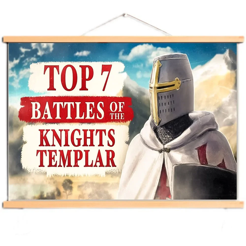 

Vintage Knights Templar Art Poster Wall Chart - Upgrade Your Room Wall Decor with This Armor Warrior Canvas Scroll Painting F5