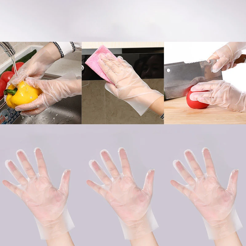 50/100pcs Disposable TPE Gloves Latex Free Gloves Transparent Non-Slip Food Grade Household Cleaning Gloves