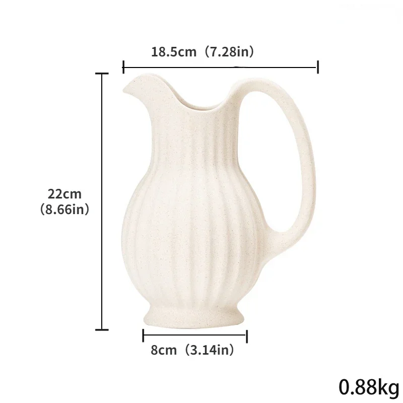 White Pot shaped Ceramic Vase Kettle Ceramic Vase Dual-use Irrigation And Watering European Minimalism