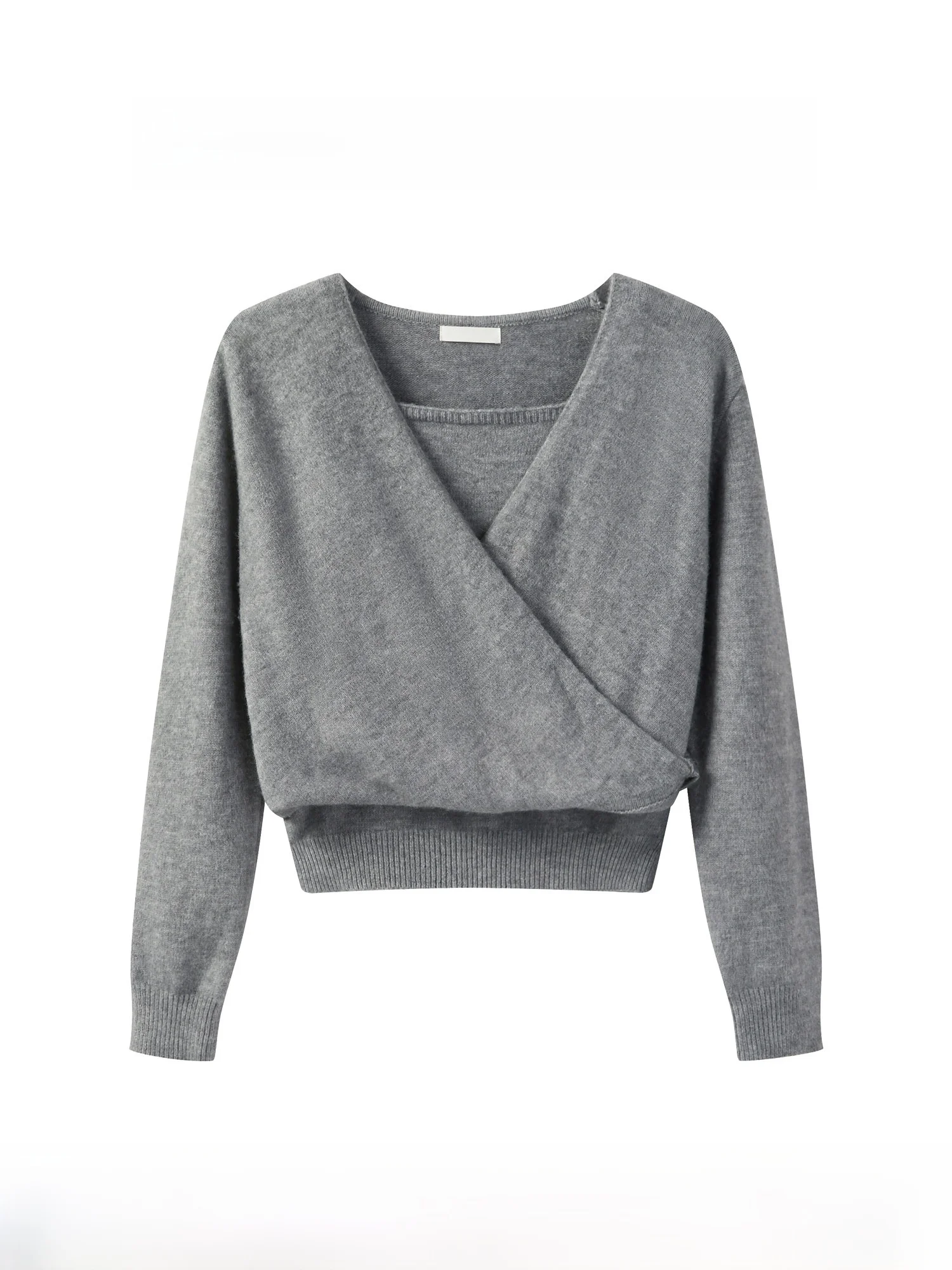 

ay Cross V-ne Long Sve Knitted Sweater Women's Waist-cinching Slimming Top Autumn New Sle Casual Comfortable Breathable