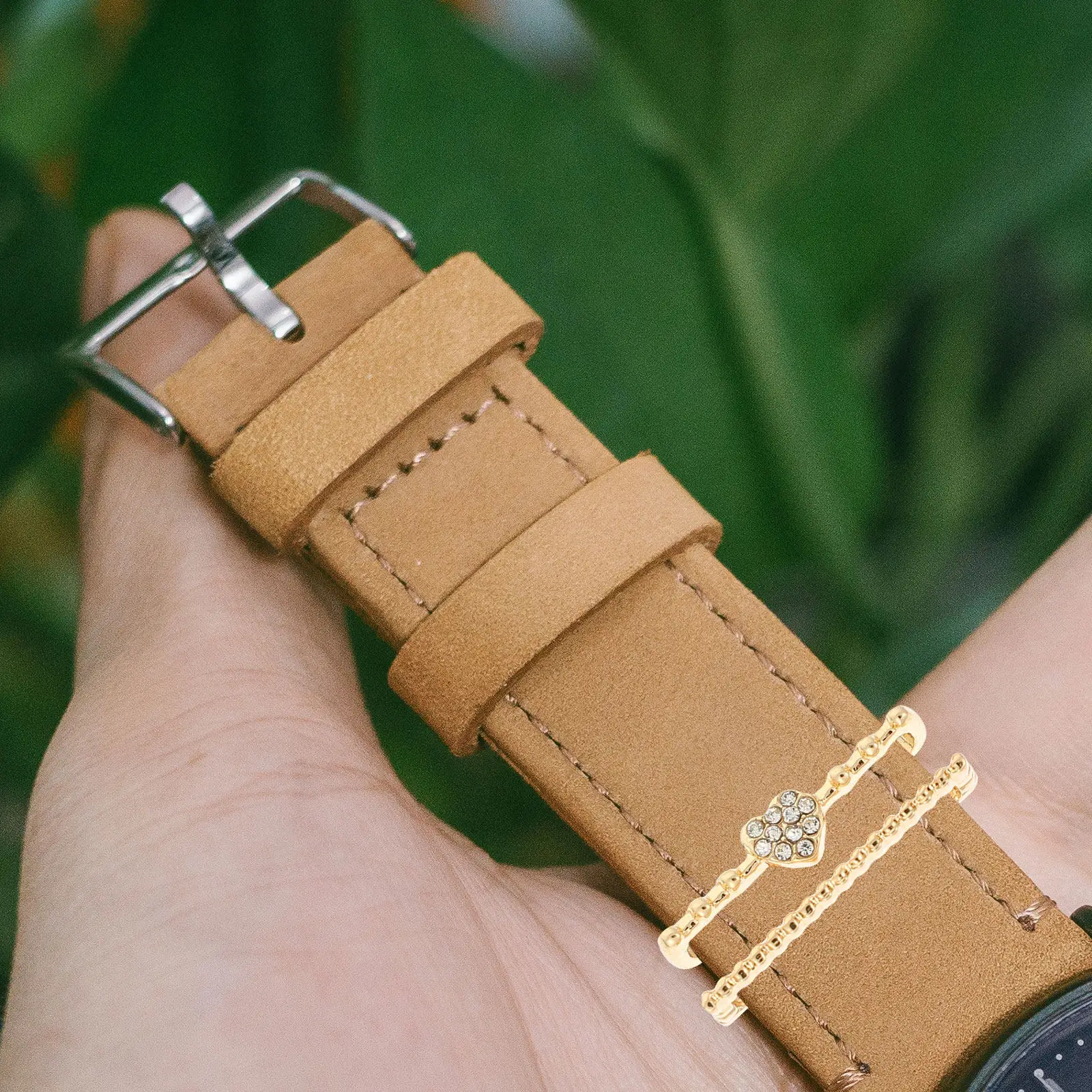 4Pcs Watchband Charms Elegant Zinc Alloy Decor Rings Compatible with Smartwatch Band Fashionable Comfortable Easy to Attach
