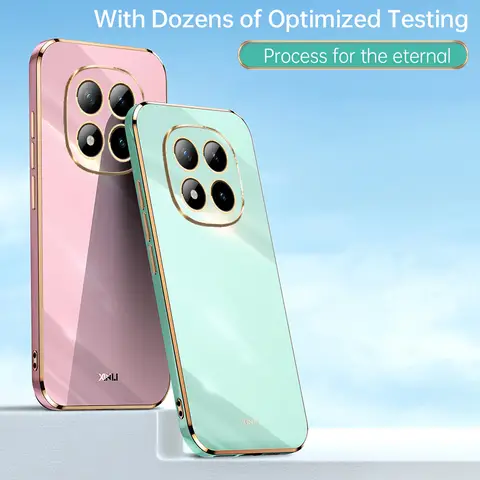 Luxury Straight Edge Electroplated Silicone TPU Cover For Xiaomi Redmi Note 15 Pro Plus 4G 5G Redmi Note 15 Pro Case Funda