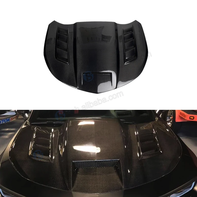 

Wholesale Customized Newest Design Open Hole Engine Bonnet Carbon Fiber Hood For Chevrolet Camaro 6th Gen 2016-2024 Upgrade