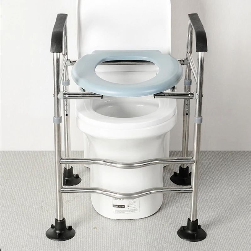 Stainless Steel Adjustable Toilet with Elevated Height Anti Slip Toilet for Pregnant Women Portable Toilet for The Elderly