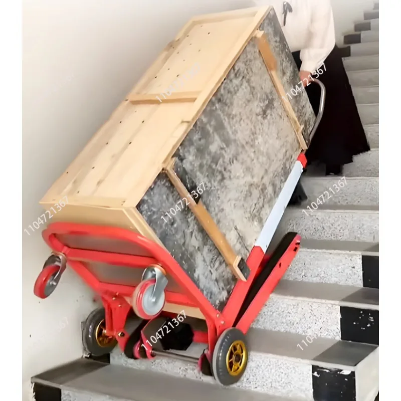 Big Wheel 400KG Electric Stair Climber, Crawler Type Folding Cargo Trolley for Stair Loading