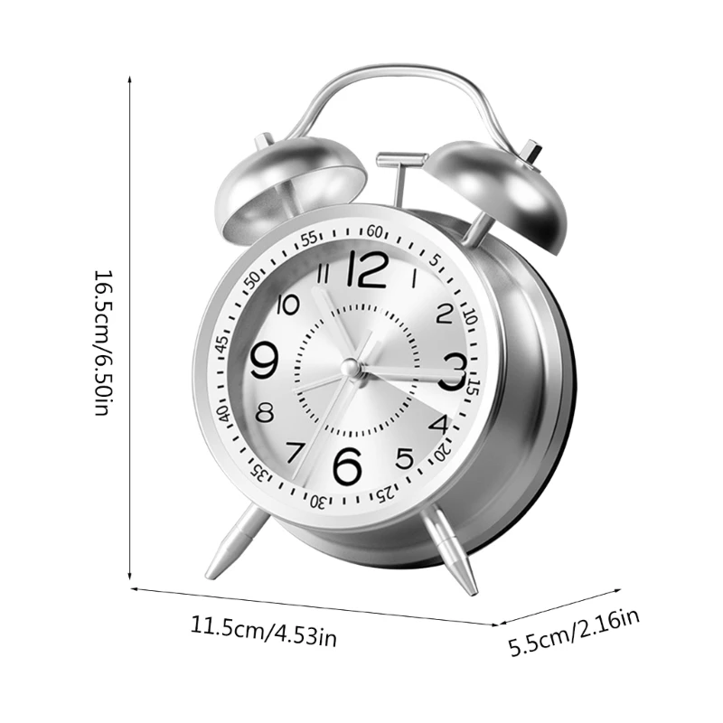 Portable Mini Alarm Clock Retro Round Double Bells Desk Table Clock Bedroom Home Drop shipping