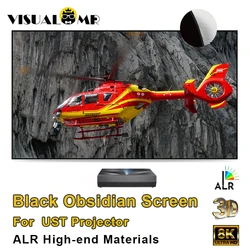 Top PET CBSP Crystal ALR UST Projection Screen 120inch Ambient Light Rejecting High-End 8K Ultra Short Projector 1cm Fixed Frame