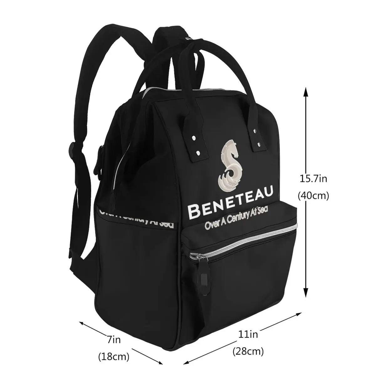 Beneteau Sailboat Sailing Yacht POCKET SIDE Classic T-Shirt Student Backpack School Bag for Men Women Bookbag Shoulder Bags