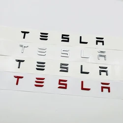 3D ABS Carbon Chrome Black Logo Tesla Letters Emblem Car Rear Trunk Letters For Tesla Model 3 Y X S Accessories