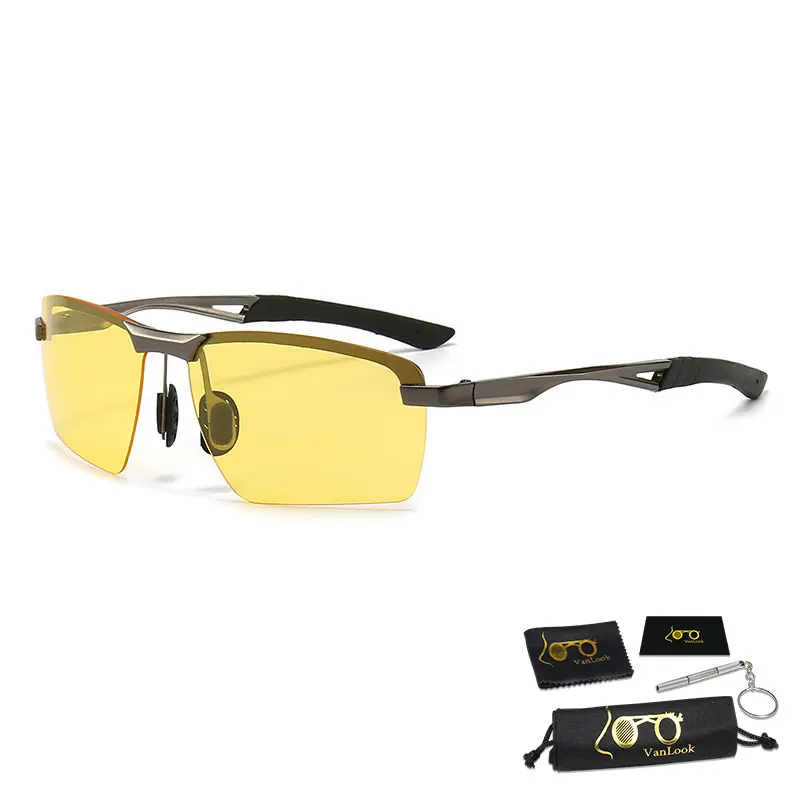 Night Vision Polarized Sunglasses for men Outdoor Female Sports Glasses Night viewer Yellow Lens